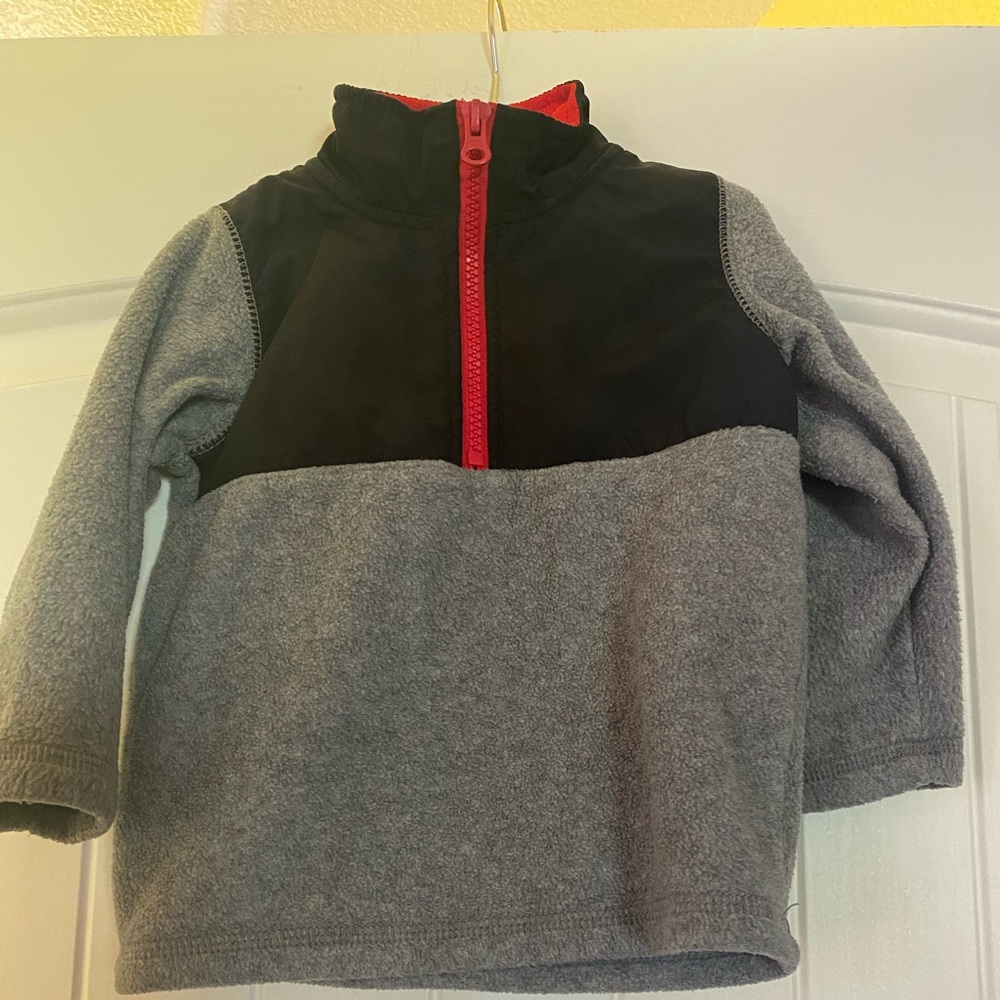 Carters Half Zip Gray Toddler Hoodie